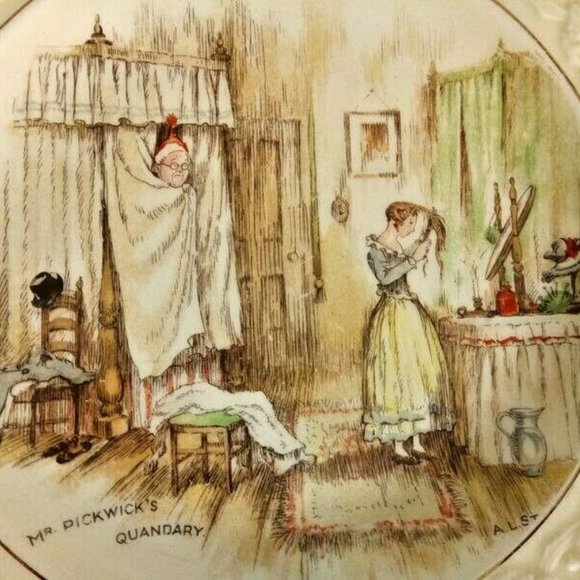 1930's Crown Ducal Floretine Mr Pickwicks Plate - Picture 5 of 5